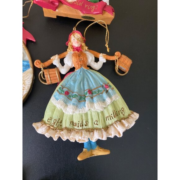 1990s Silvestri Twelve Days of Christmas Ornament Set Partial Set of 8 Vintage H - Picture 7 of 11